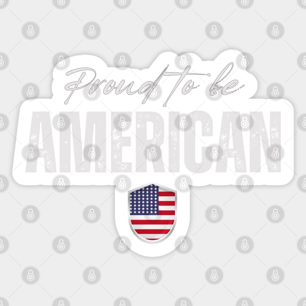 Proud american. America flag Sticker by eka123